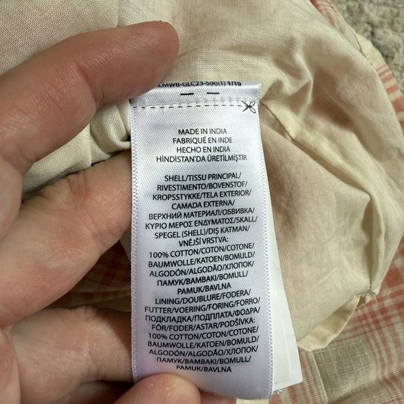 Polo Ralph Lauren Cream and Pink Plaid Cotton Dobby Dress - Picture 11 of 11